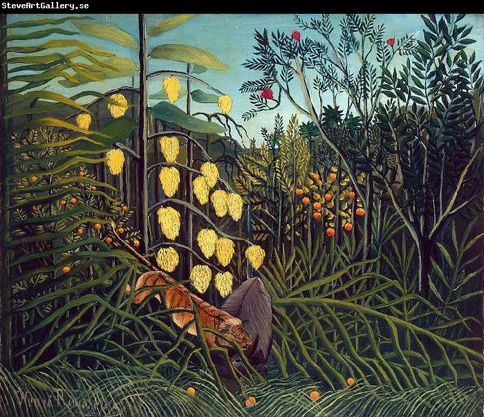 Henri Rousseau Struggle between Tiger and Bull